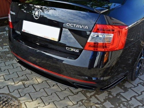 Maxton Central Rear Splitter Skoda Octavia VRS MK3/ MK3.5 Hatchback/ Estate- Textured