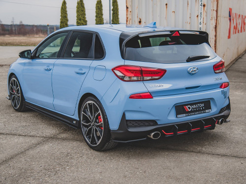 Maxton Street PRO Rear Diffuser V.2 Hyundai I30 N Mk3 Hatchback - Black-Red