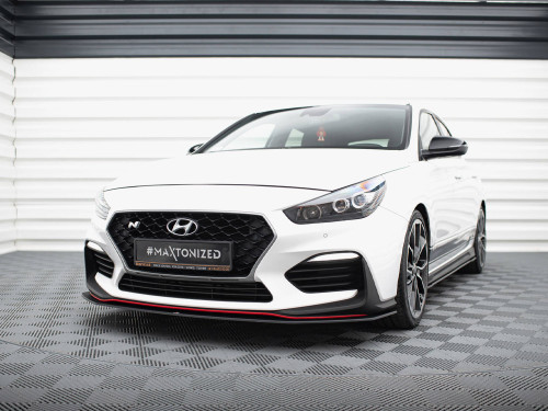 Maxton Street PRO Front Splitter Hyundai I30 N Mk3 Hatchback / Fastback - Black-Red