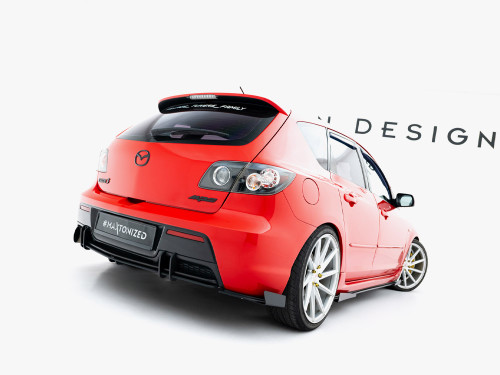 Maxton Street PRO Rear Side Splitters + Flaps Mazda 3 MPS Mk1 EU Version