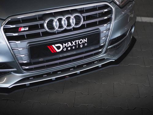 Maxton Street PRO Front Splitter Audi S3 / A3 S-Line Sedan 8V - Black-Red
