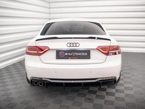 Maxton Rear Valance Audi A5 Sportback 8T Facelift (Version with dual exhausts on one side) Maxton Rear Valance Audi A5 Sportback 8T Facelift (Version with dual exhausts on one side)