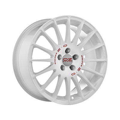 OZ Racing SUPERTURISMO WRC RACE WHITE RED LETTERING - 17x7 - 4x108 - CB: 75 - ET48