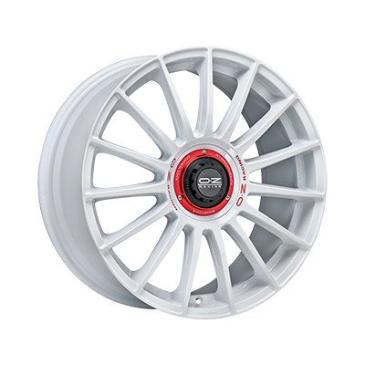 OZ Racing SUPERT  EVOLUZ  WRC RACE WHITE RED LETTERING - 18x8 - 5x112 - CB: 75 - ET35