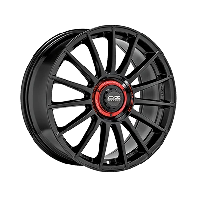 OZ Racing SUPERTUR EVOLUZIONE GLOSS BLACK + RED LETTERING - 18x8 - 5x112 - CB: 75 - ET48