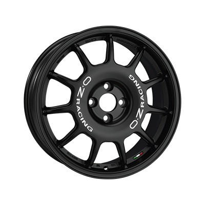 OZ Racing LEGGENDA MATT BLACK WHITE LETTERING - 17x7 - 4x100 - CB: 68 - ET37