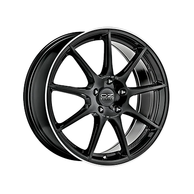 OZ Racing VELOCE GT GLOSS BLACK+DIAMOND LIP+SILVER LETTERING - 18x8 - 5x112 - CB: 75 - ET35
