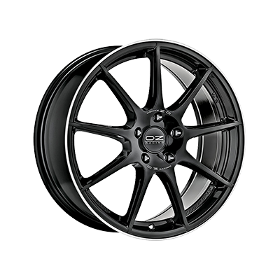 OZ Racing VELOCE GT GLOSS BLACK+DIAMOND LIP+SILVER LETTERING - 18x8 - 5x112 - CB: 75 - ET35