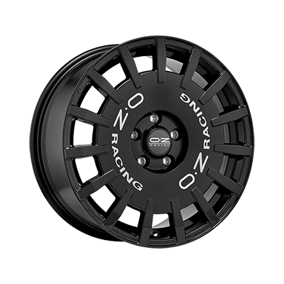 OZ Racing RALLY RACING GLOSS BLACK SILVER LETTERING - 17x8 - 5x100 - CB: 68 - ET35