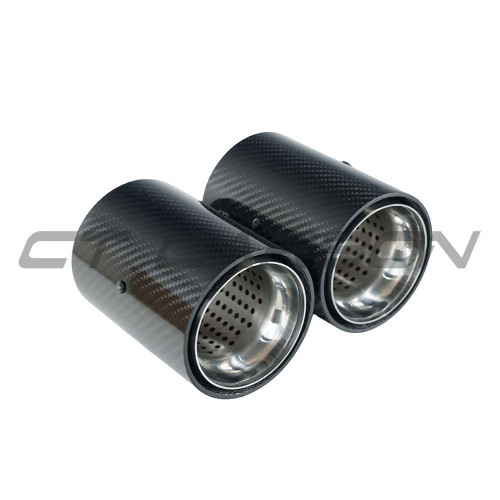 BMW F20/F21/F22/F23/F30/F31/F32/F33 CARBON EXHAUST TIPS - CHROME (SET OF 2)