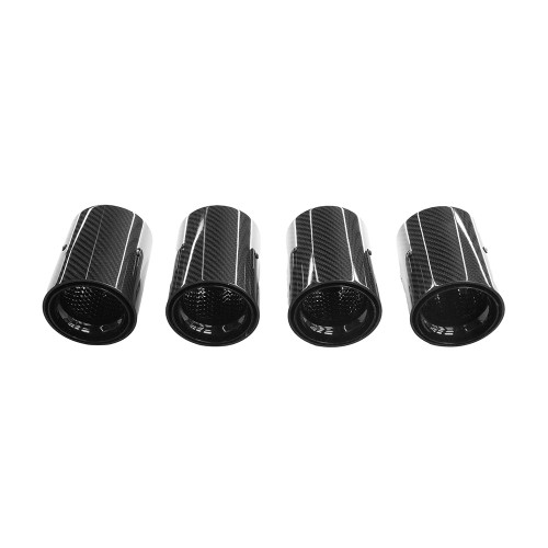 BMW M2/M3/M4/M5 F10/F80/F82/F83/F87 CARBON FIBRE EXHAUST TIPS - BLACK x4