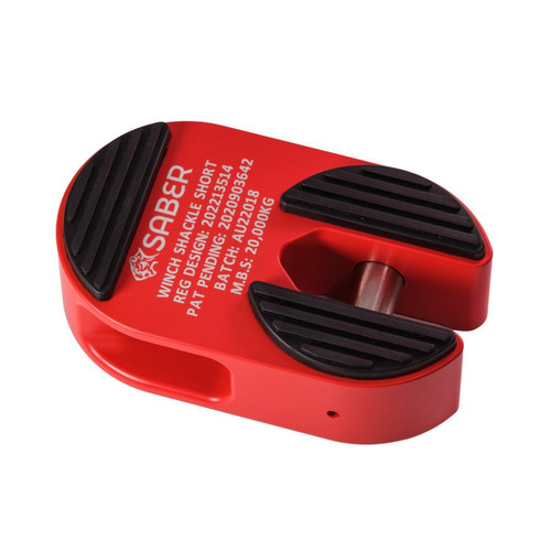 Saber 7075 Alloy Winch Shackle Short - Cerakote Red