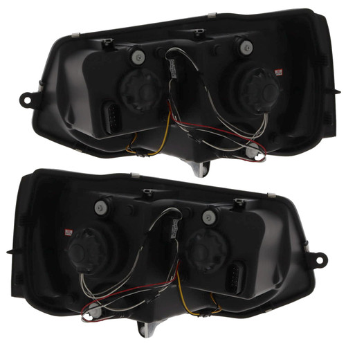 VW Transporter 2015-2020 T5.1 Upgraded Front Headlight Set - Black Inner / LED DRL Light Bar