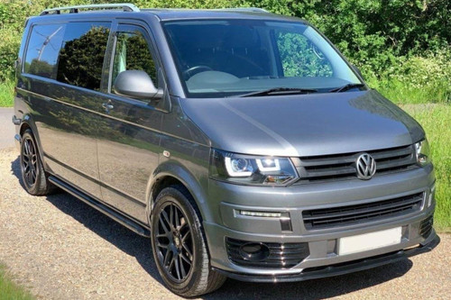 VW Transporter 2015-2020 T5.1 Upgraded Front Headlight Set - Black Inner / LED DRL Light Bar