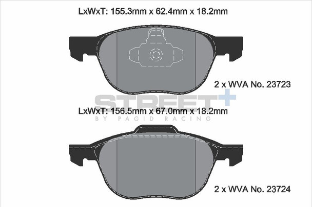 Pagid Racing Street+ Ford / Mazda / Nissan / Volvo Brake Pad Set - T8041SP2001
