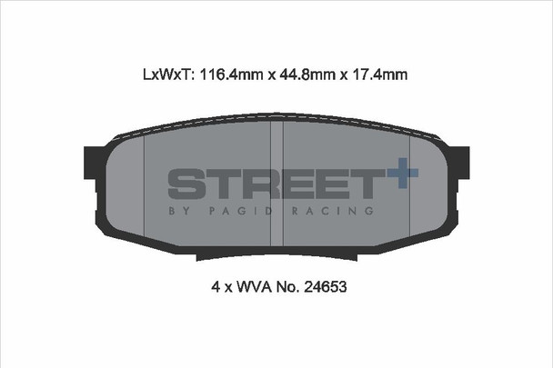 Pagid Racing Street+ Toyota Land Cruiser Rear Brake Pad Set - T8084SP2001