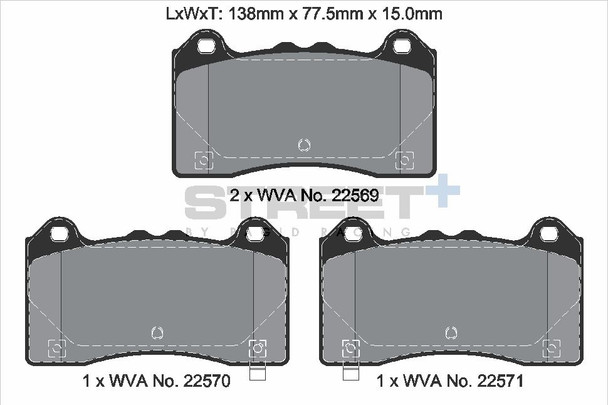 Pagid Racing Street+ Ford Focus RS Mk3 Brake Front Pad Set - T8163SP2001