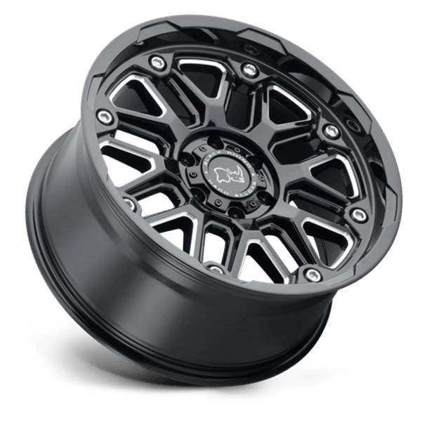 Black Rhino HOLLISTER GLOSS BLACK W/ MILLED SPOKES Alloy Wheel - 17X9.5 - 6X120 - CB: 67.06 - ET12