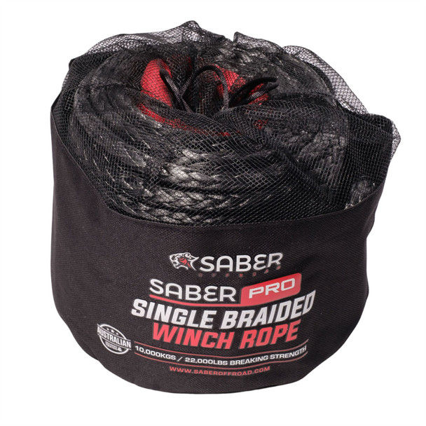 SaberPro Single Braided 30M Winch Rope (black)