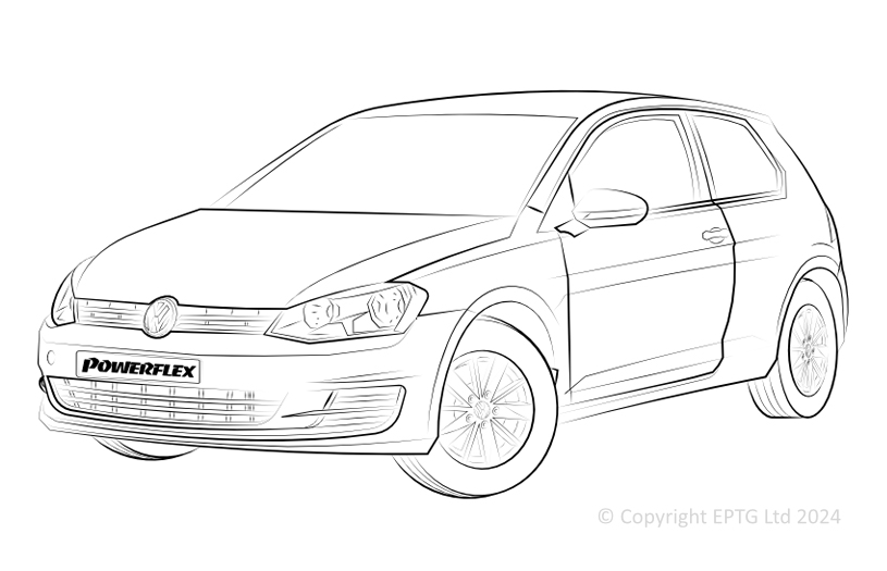 Golf Mk7 5G 2WD up to 122PS Rear Beam - 2012-2021