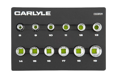 Carlyle 12pc 3/8" 12 point Drive Deep Chrome Socket Set (8mm-19mm)