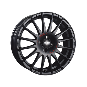OZ Racing SUPERTURISMO GT MATT BLACK RED LETTERING - 17x7 - 4x108