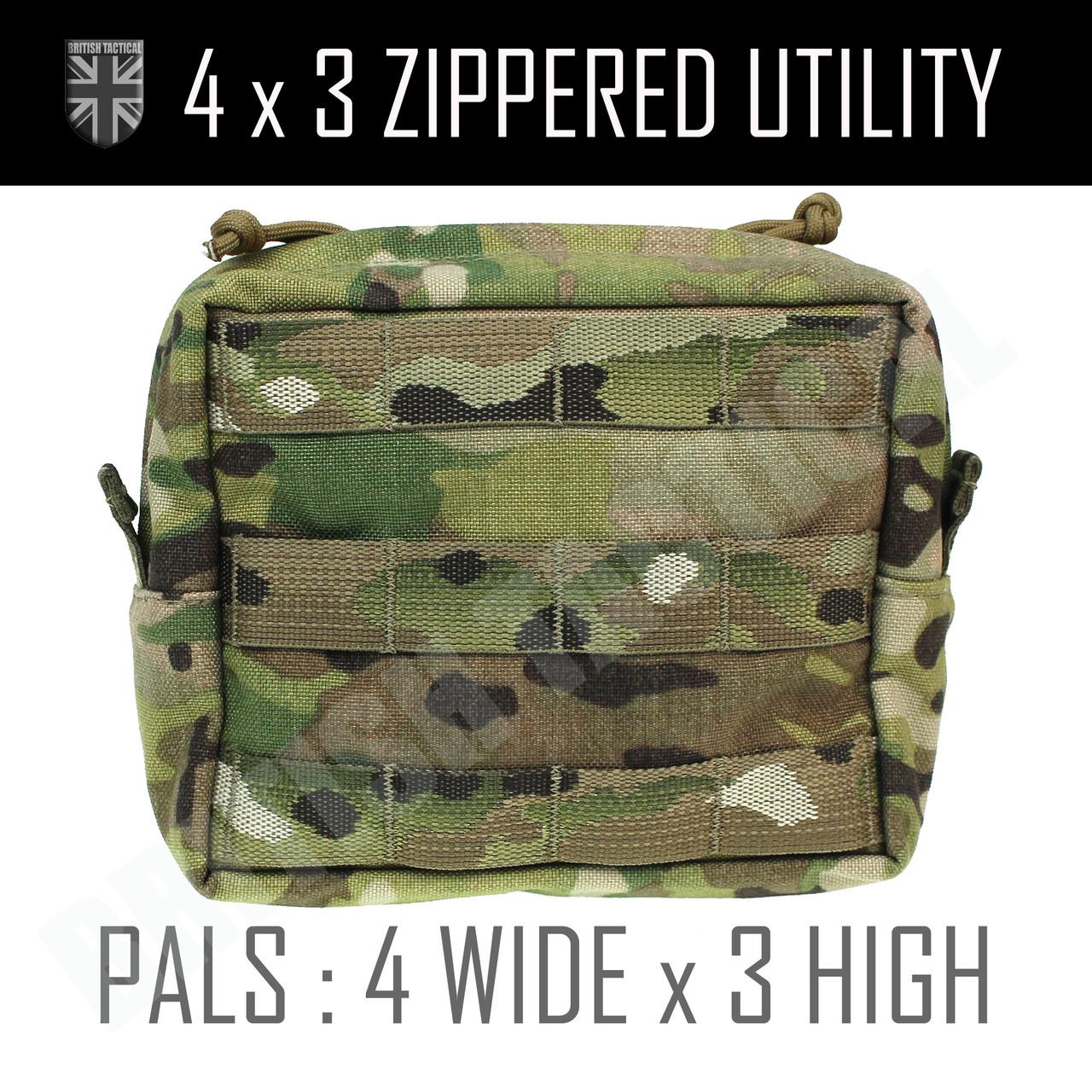 4x3 Zippered Utility Pouch - Multicam - British Tactical
