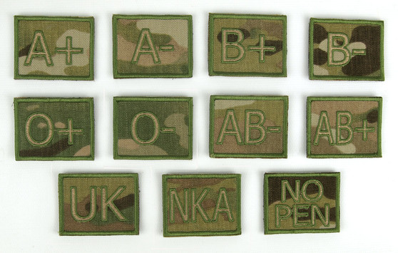 Multicam Blood, Alergy and Flag Patches 