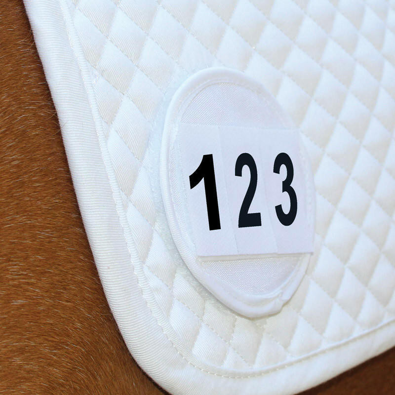 Equetech Saddle Pad Number Discs White Pair horse competition