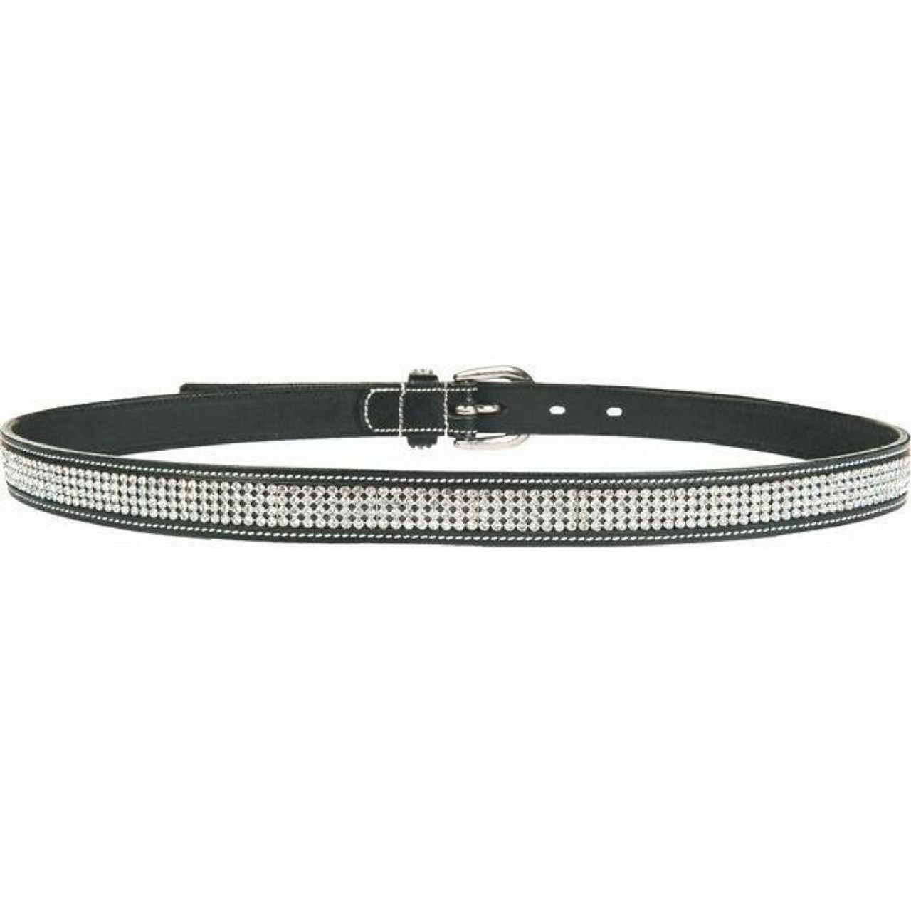 HKM Melinda Black Genuine Leather & Sparkling Crystal Diamante Belt 4 sizes 