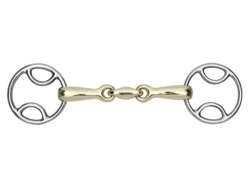 Shires Shires Brass Alloy Loop Ring Beval Bit with Lozenge