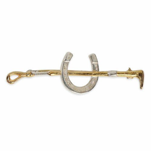 Shires Shires Crop with Large Horse Shoe Stock Pin