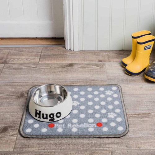 Pet Rebellion Mini Dinner Mate Mats - Grey Dotty