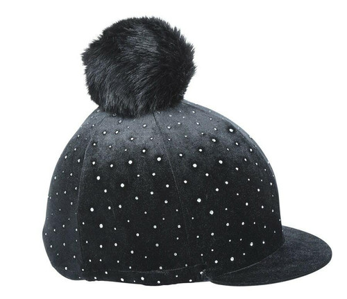 Shires Shires Velvet Sparkle Hat Cover - Black and Navy