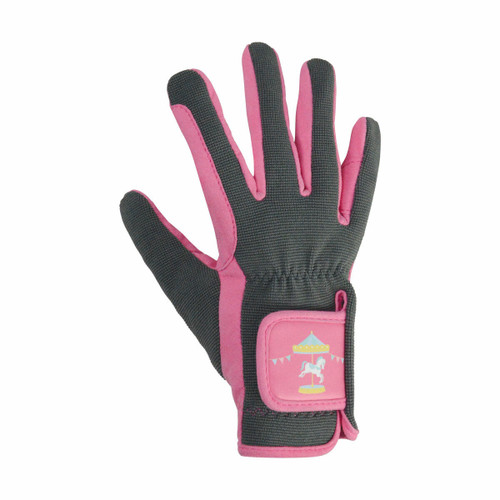 Hy Equestrian Hy Merry Go Round Childrens Riding Gloves - Pink