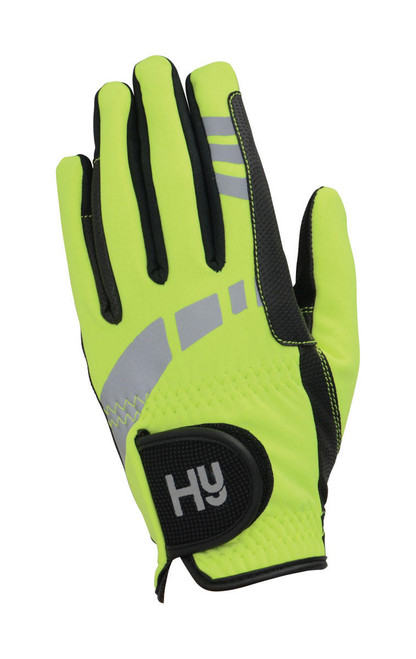 Hy Equestrian Hy Childs Extreme Reflective Softshell Gloves - Yellow