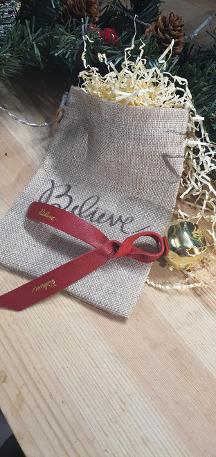 Christmas Believe Bell in Bag with Gift Tag  