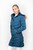 Coldstream Branxton Ladies Long Quilted Riding Coat - Cool Slate Blue 