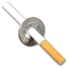 Cigarette-thru-Half Dollar