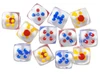 1 Inch Transparent PAIR OF DICE (6 Sided Dice With Colored Dots) By Big Guy's Magic