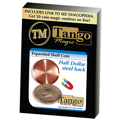 Expanded Shell Coin (Half Dollar) (D0007)(Steel Back) by Tango Magic - Trick