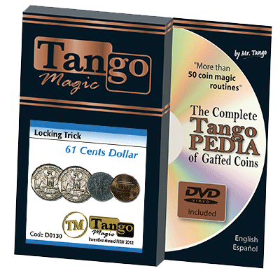 Locking Trick 61 cents (2 Quarters, 1 Dime, 1 Penny) by Tango - Trick (D0130)