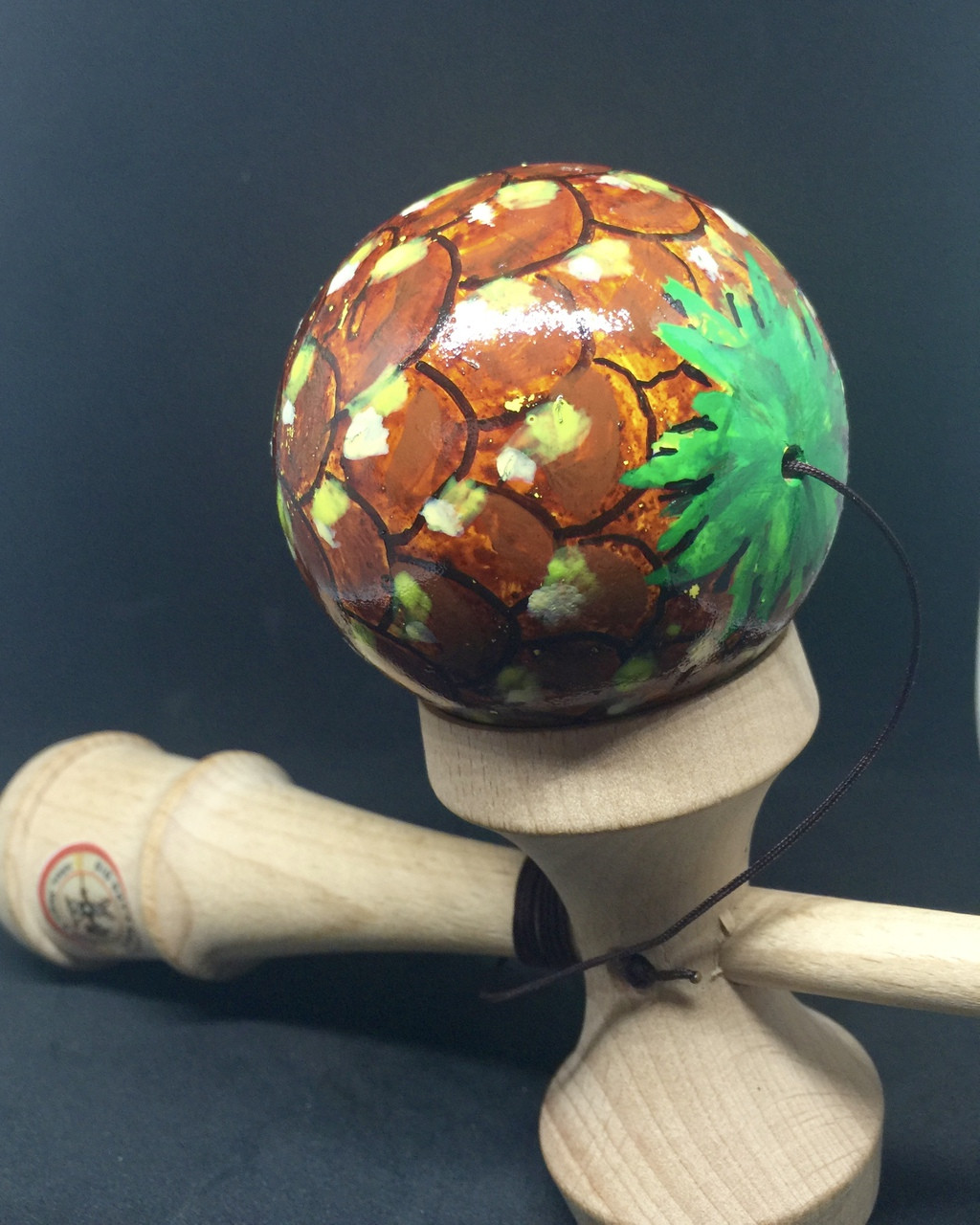 Hand Painted Kendama - Pineapple  By Big Guy's Magic