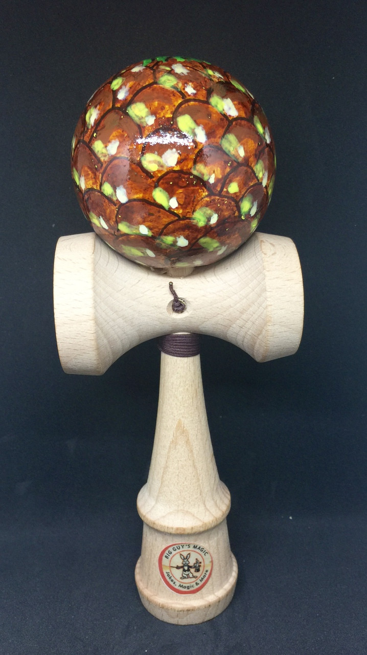 Hand Painted Kendama - Pineapple  By Big Guy's Magic