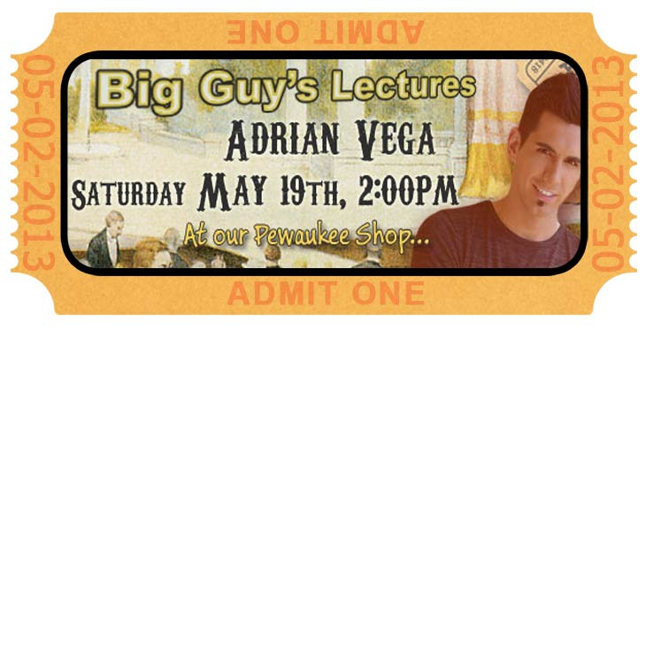 Adrian Vega 2018 Lecture Advance Tickets $20.00 ($25 at door)