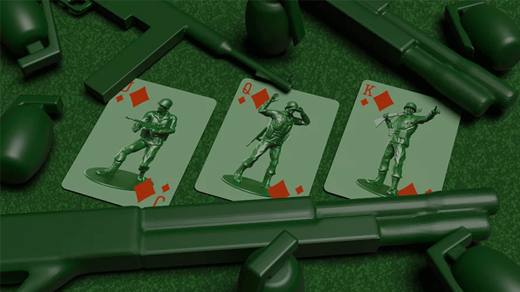 Army Men Playing Cards