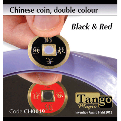 Chinese Coin (CH0019) Black & Red by Tango Magic - Tricks