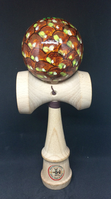 Hand Painted Kendama - Pineapple  By Big Guy's Magic