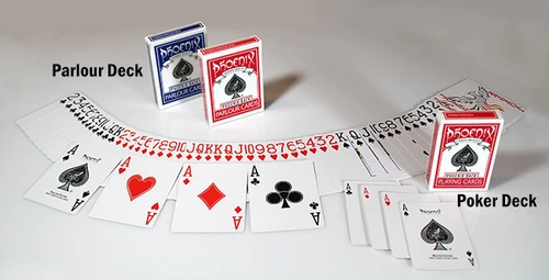 Parlour Deck MARKED (BLUE) Phoenix backs (3 x 4" / 7,5 x 10 cm).