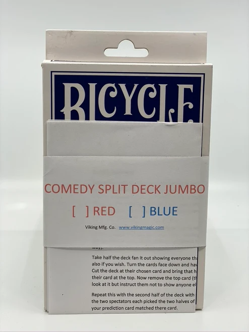 Comedy Split Deck Jumbo-Blue Bicycle Playing Cards By Viking Magic